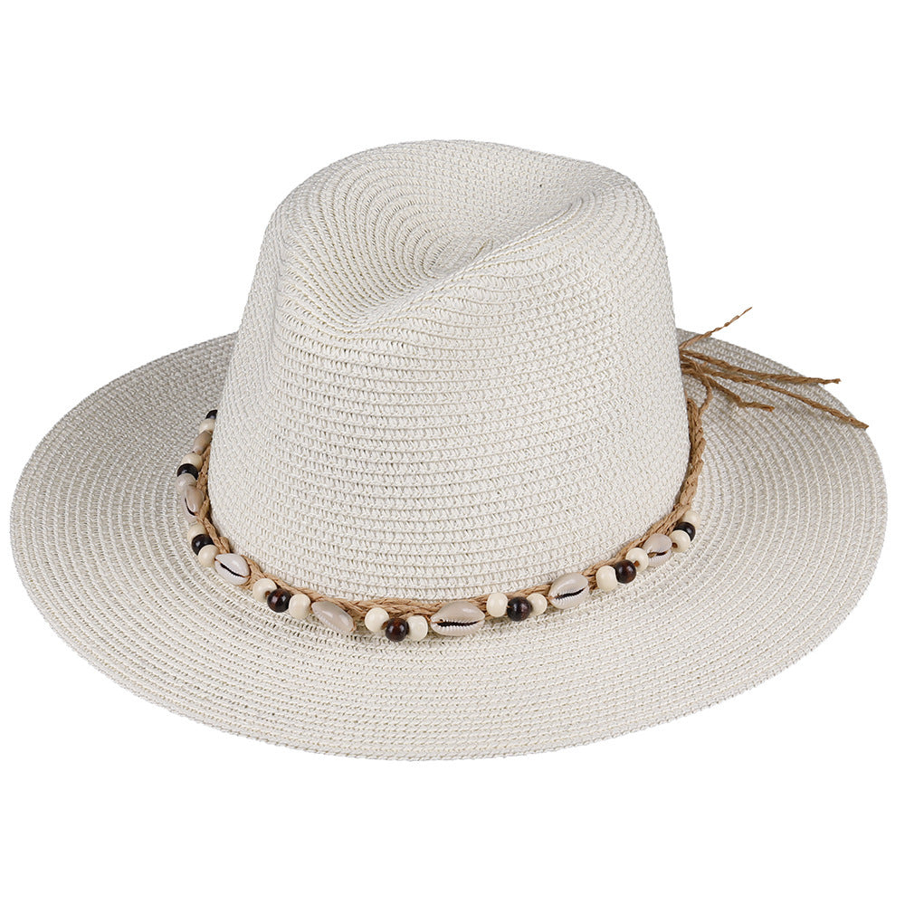 Summer Hat for females with Seaside Shell wooden bead