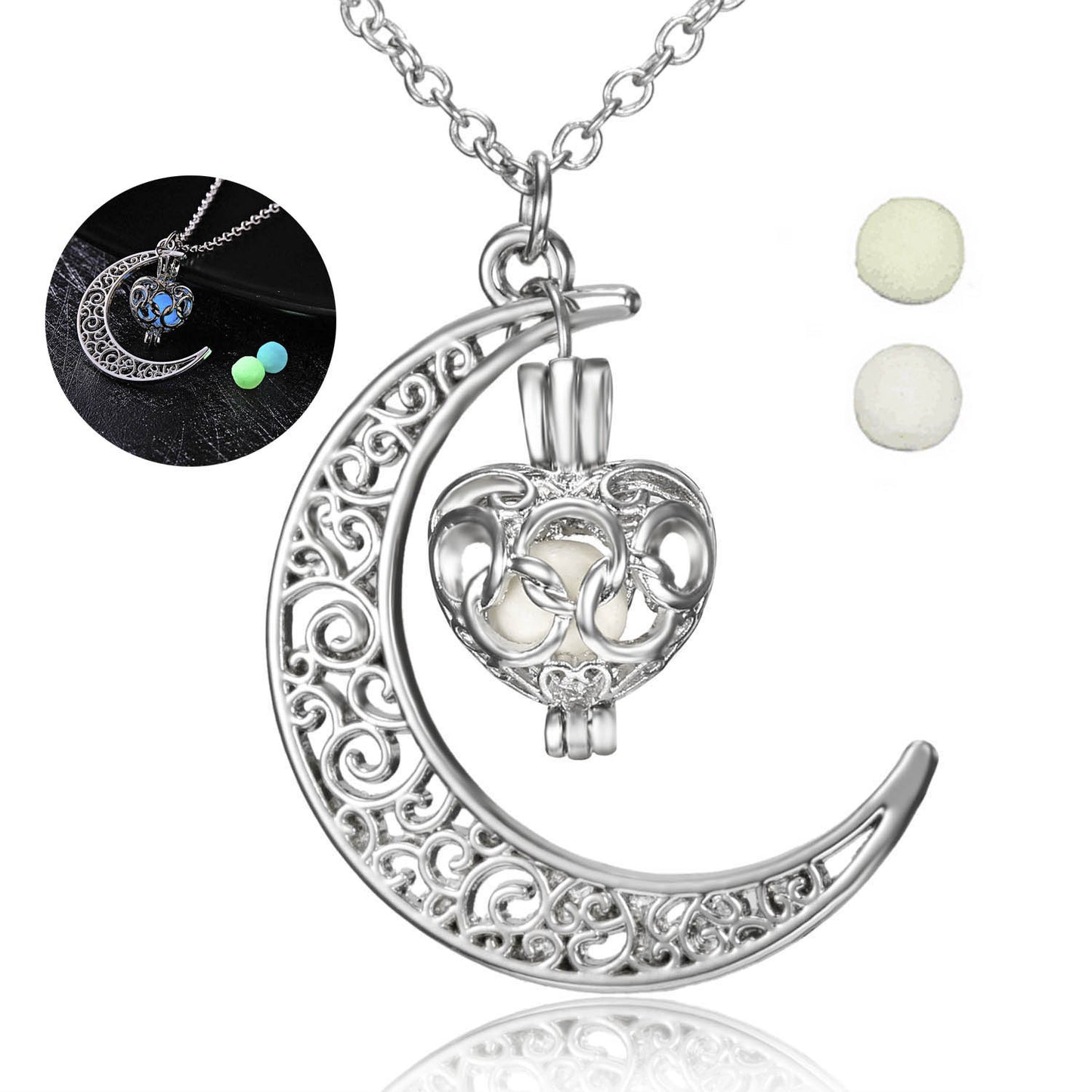 Beautiful Moon Square Heart Necklace for woman